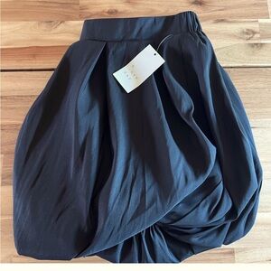 A New Day Black Ruched Bubble Mini Skirt
